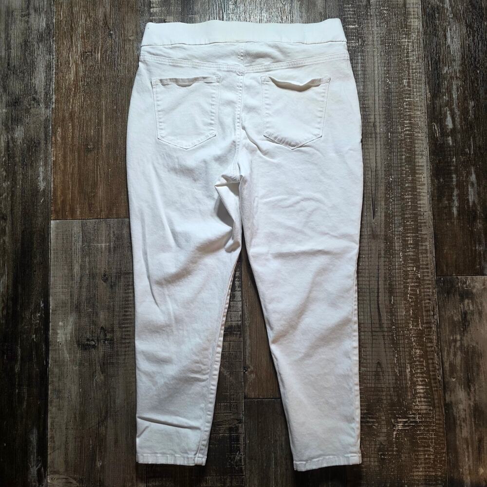 Nine West "Heidi" White Pull On Skinny Crop Jeans size 14 - Picture 2 of 8